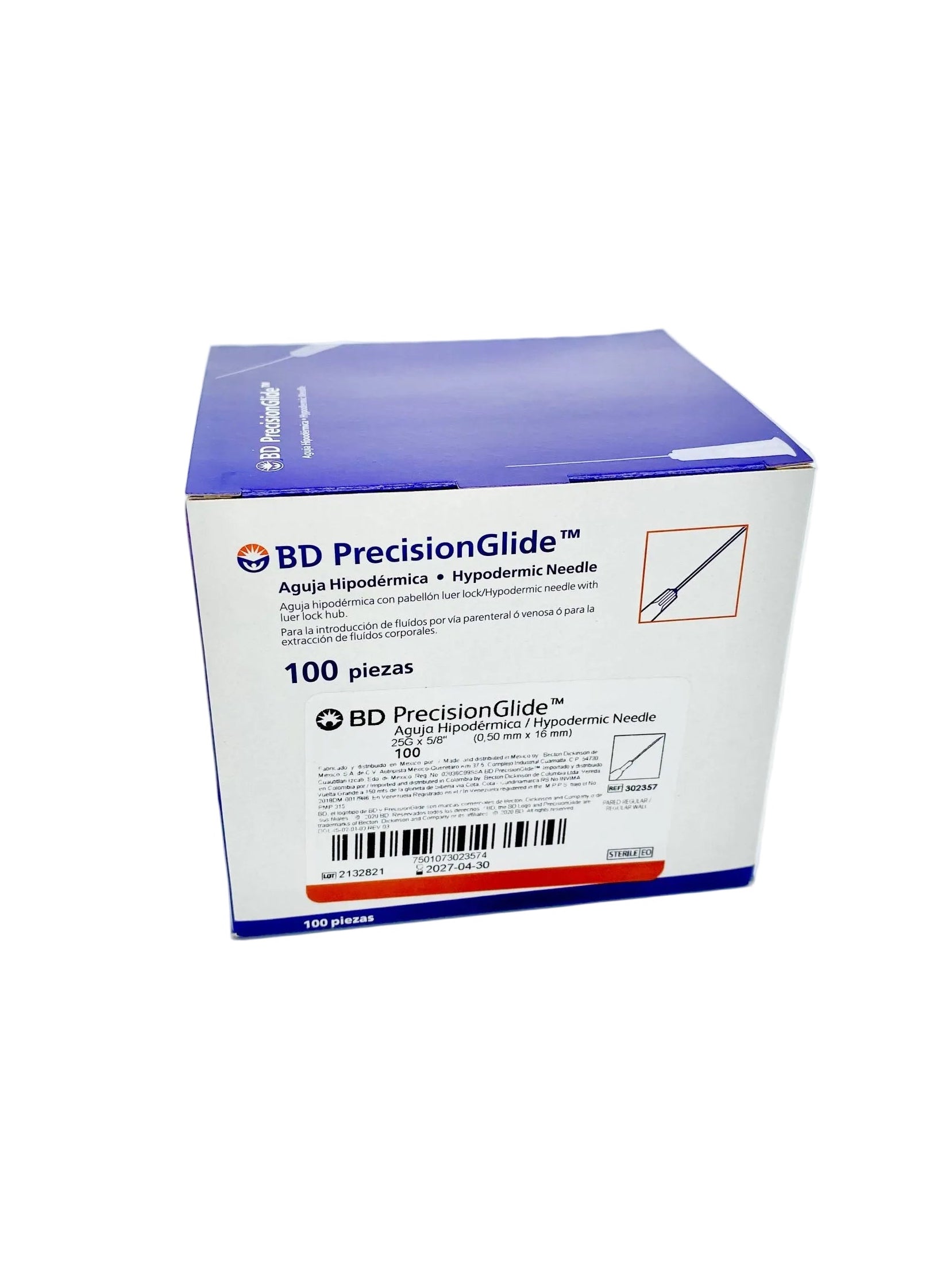 Aguja Hipodérmica 25 (naranja)